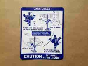 1967 GTO TEMPEST LEMANS Jack Instructions Decal