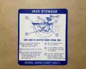 1967 Full Size & Grand Prix Jack Stowage Instructions