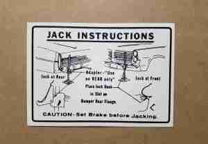 1964 Jack Instructions, 1964 Full Size & Grand Prix