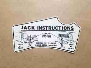 1965 Jack Instructions, Full Size & Grand Prix