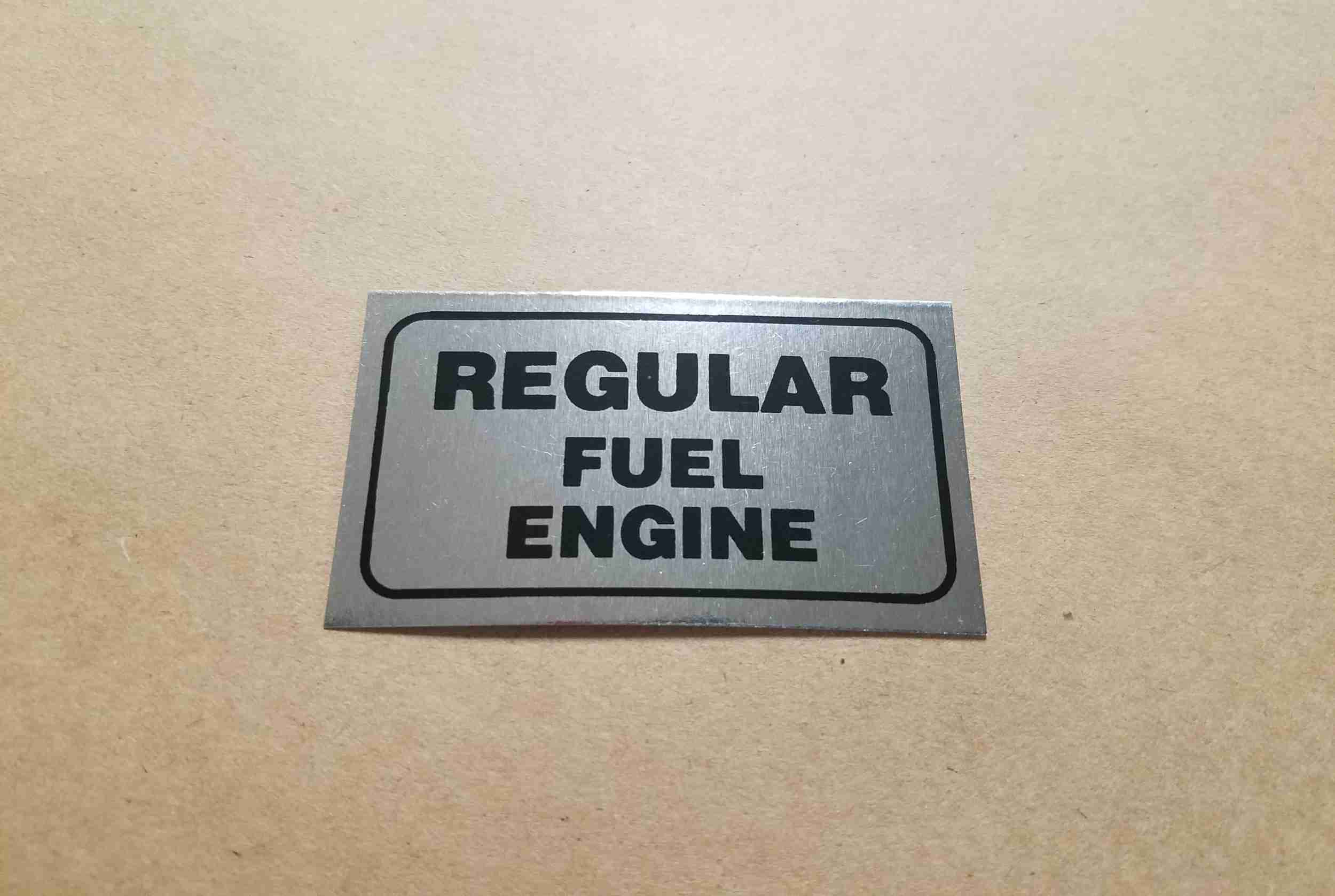 1970 Regular Fuel Valve Cover Decal,