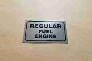 1970 Regular Fuel Valve Cover Decal,