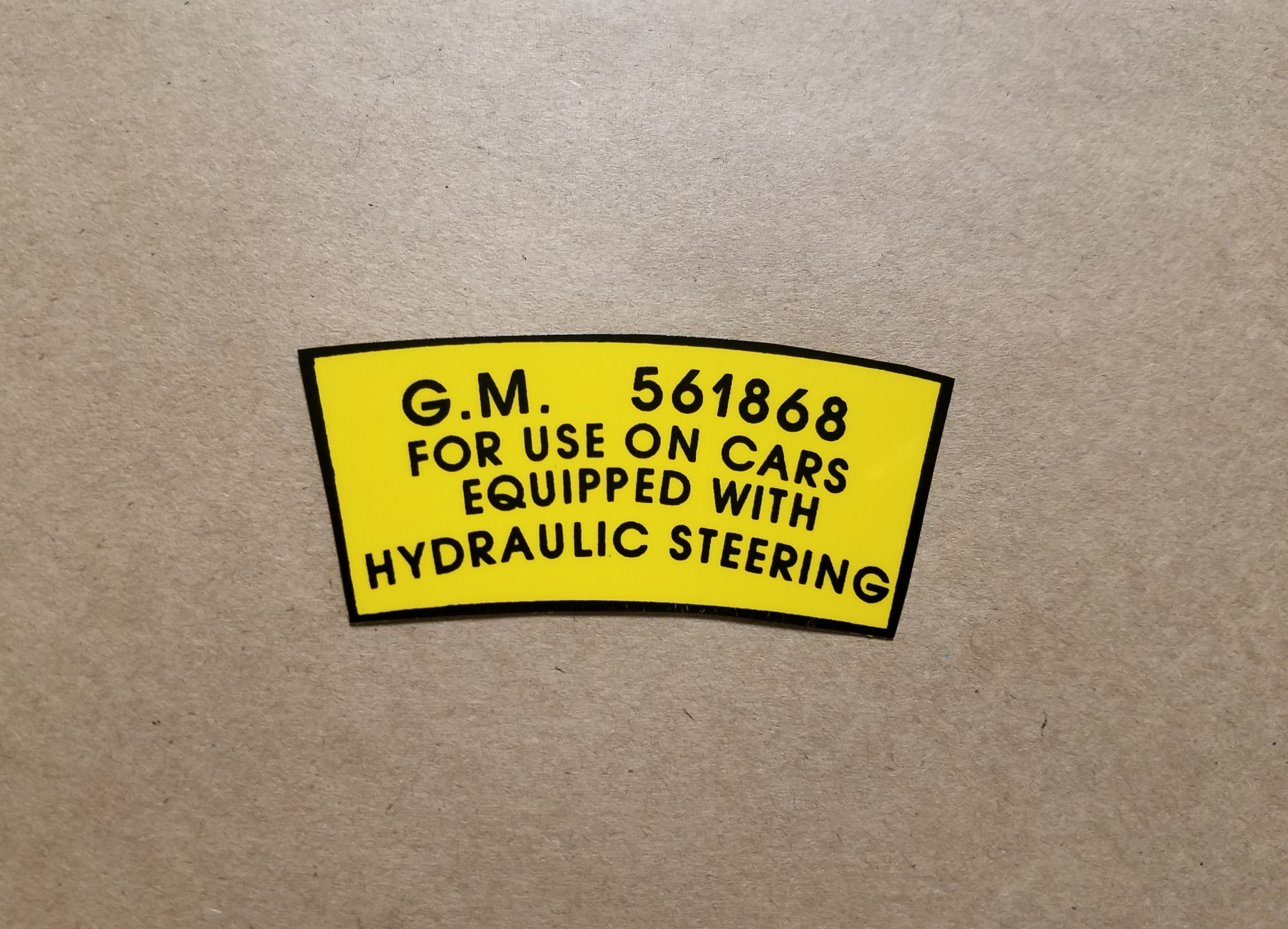1952-56 Power Steering Pump Pulley Decal, on decal: 561868