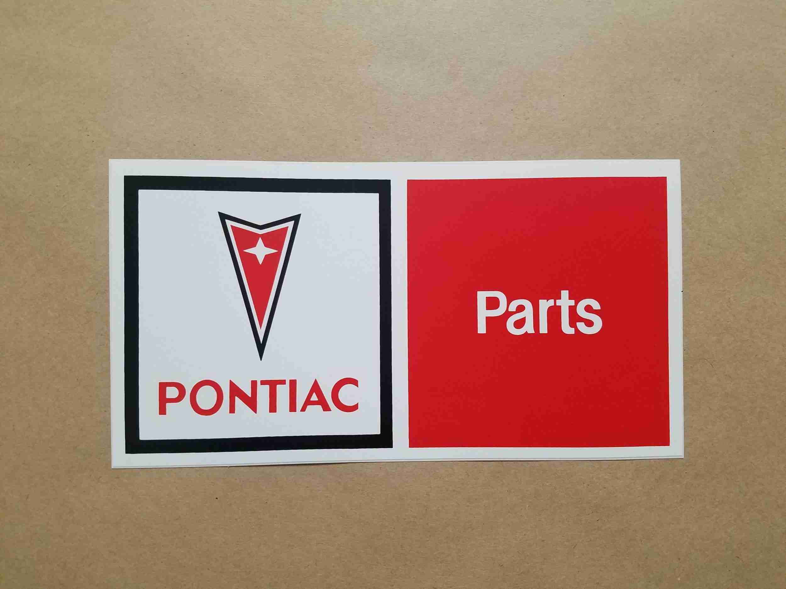 1959-2010 "Pontiac Parts" Arrowhead Decal, 8” long