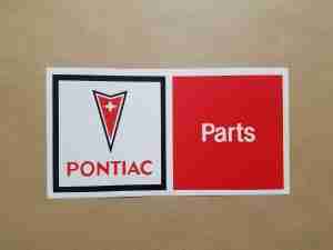 1959-2010 "Pontiac Parts" Arrowhead Decal, 8” long