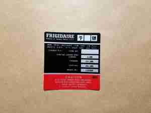 Decal, Frigidaire Air Conditioner Comessor (GM 1131058)