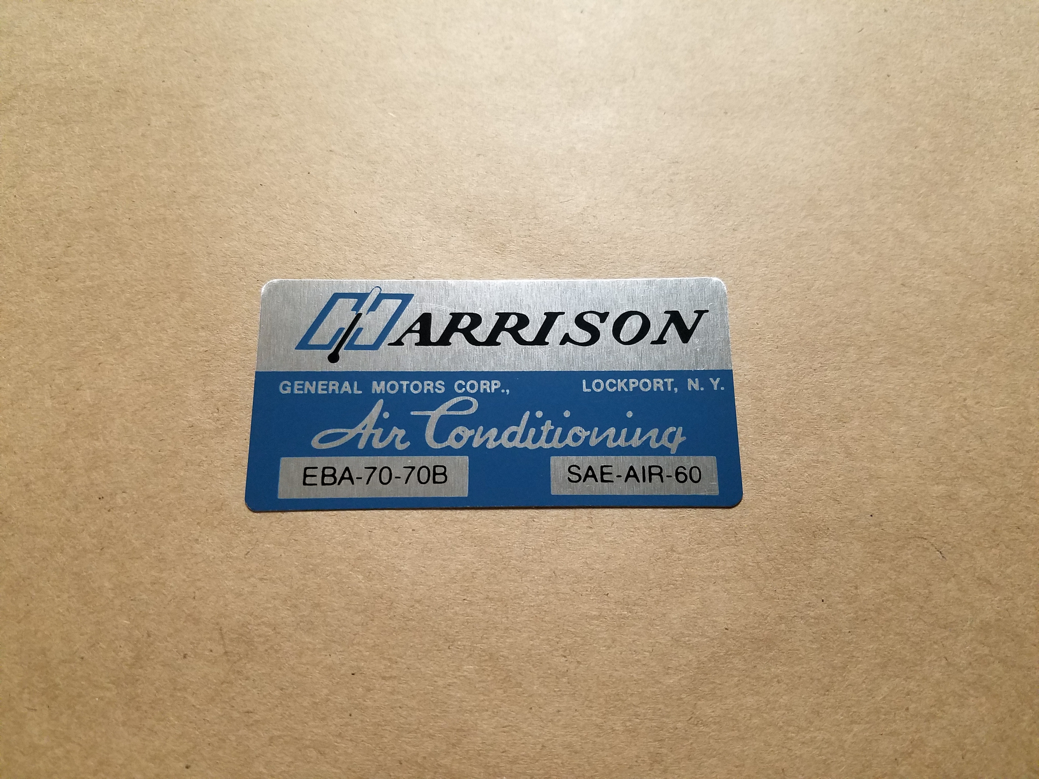 1970 Decal Harrison Air Conditioner Evaporater