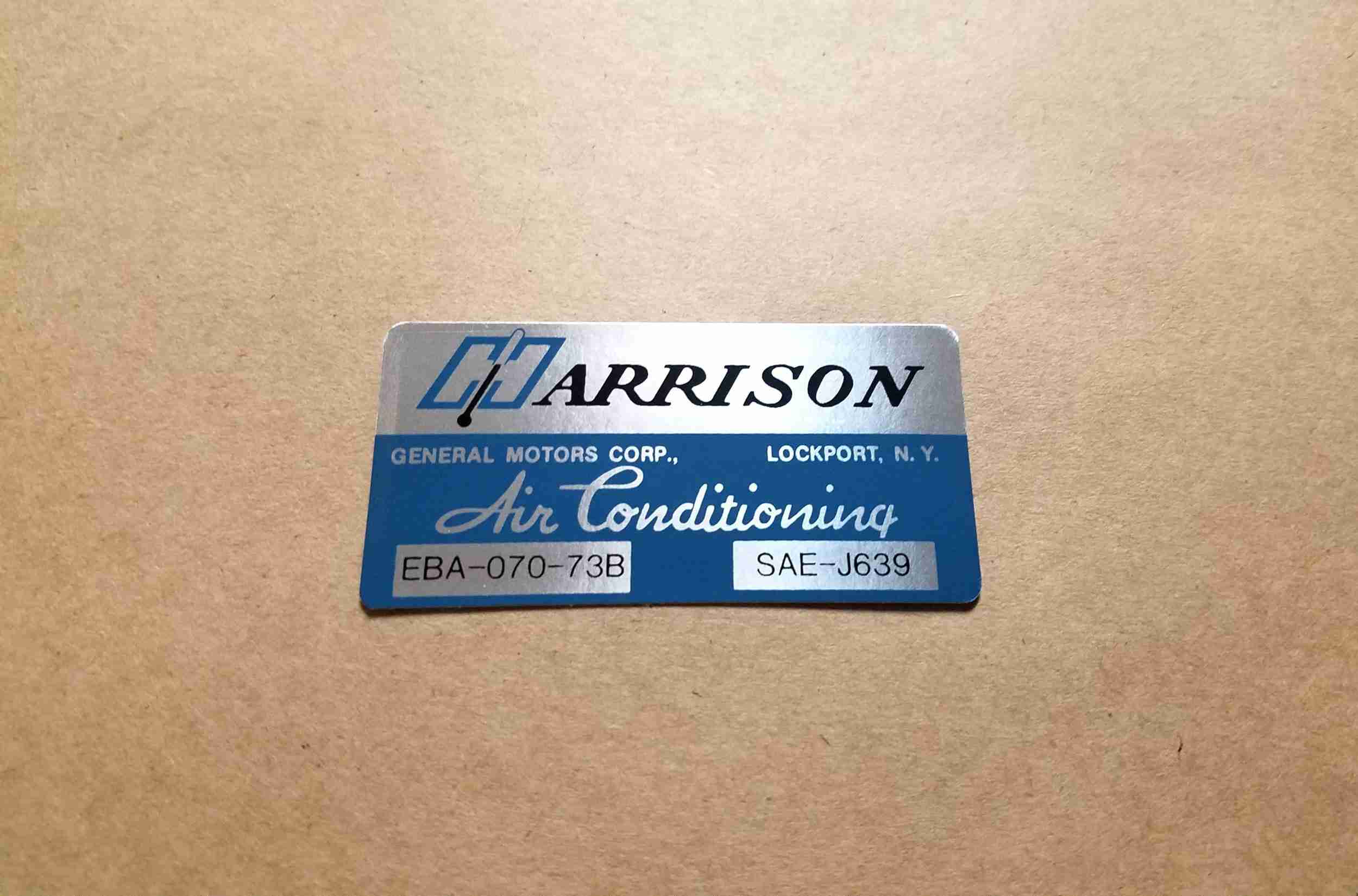 1973 Decal Harrison Air Conditioner