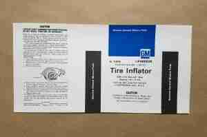 Decal, Space Save Tire Inflator (GM 486506)
