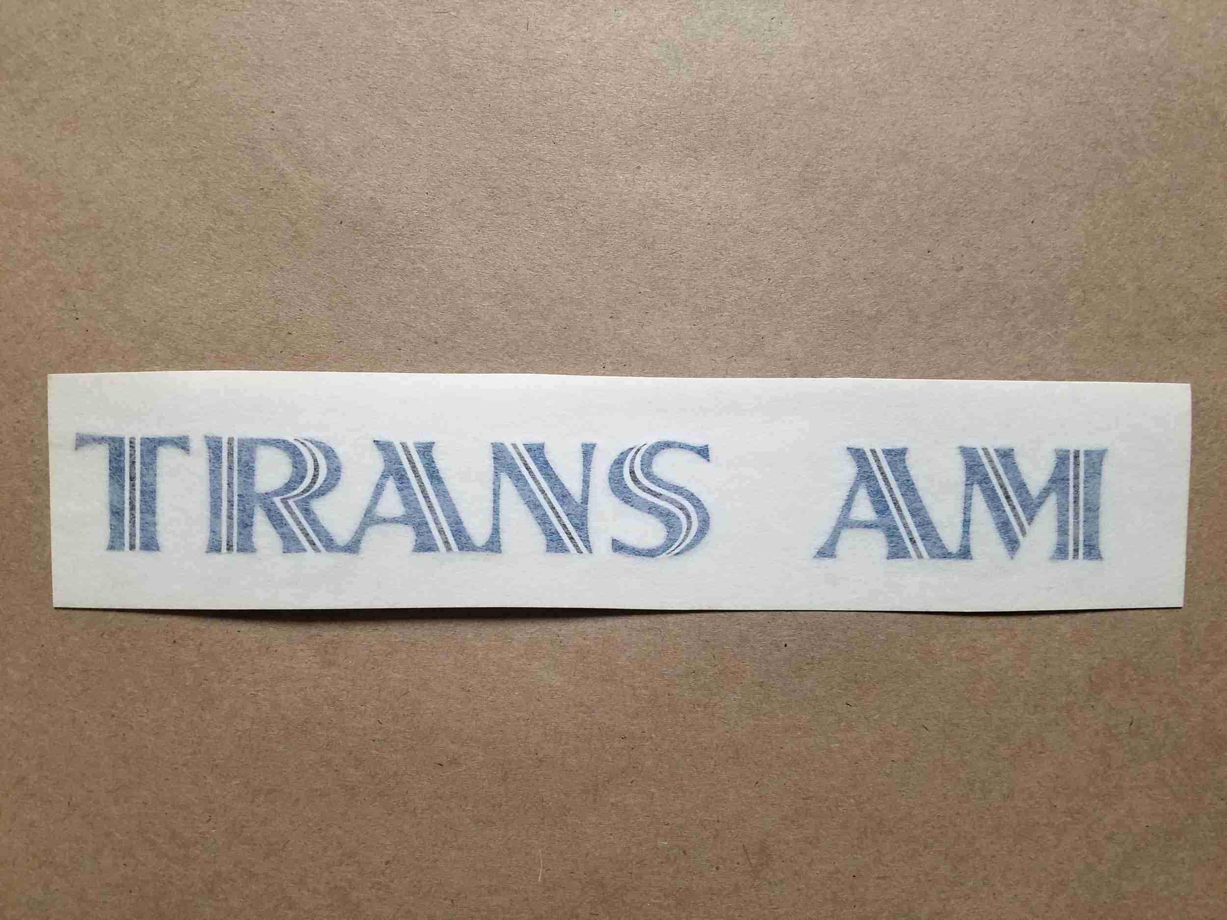 1970-72 Trans Am Fender Decal, Blue, "Trans-Am",