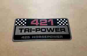 Decal, 421 Tri Power 425 HP Air Clear