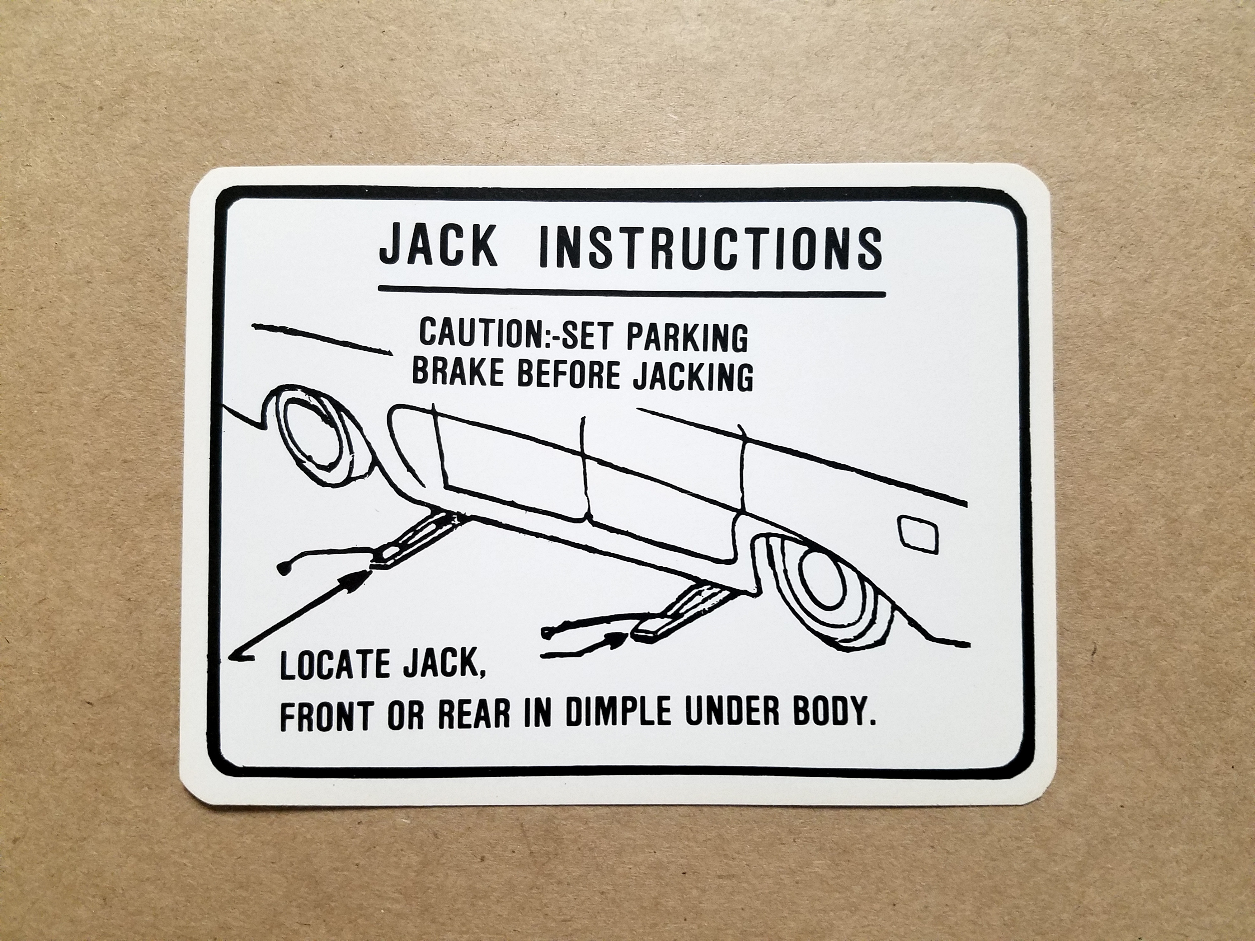 1961-63 Tempest Jack Inspection Decal