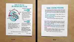 Card Engine Start/Ignition Lock Instructiion