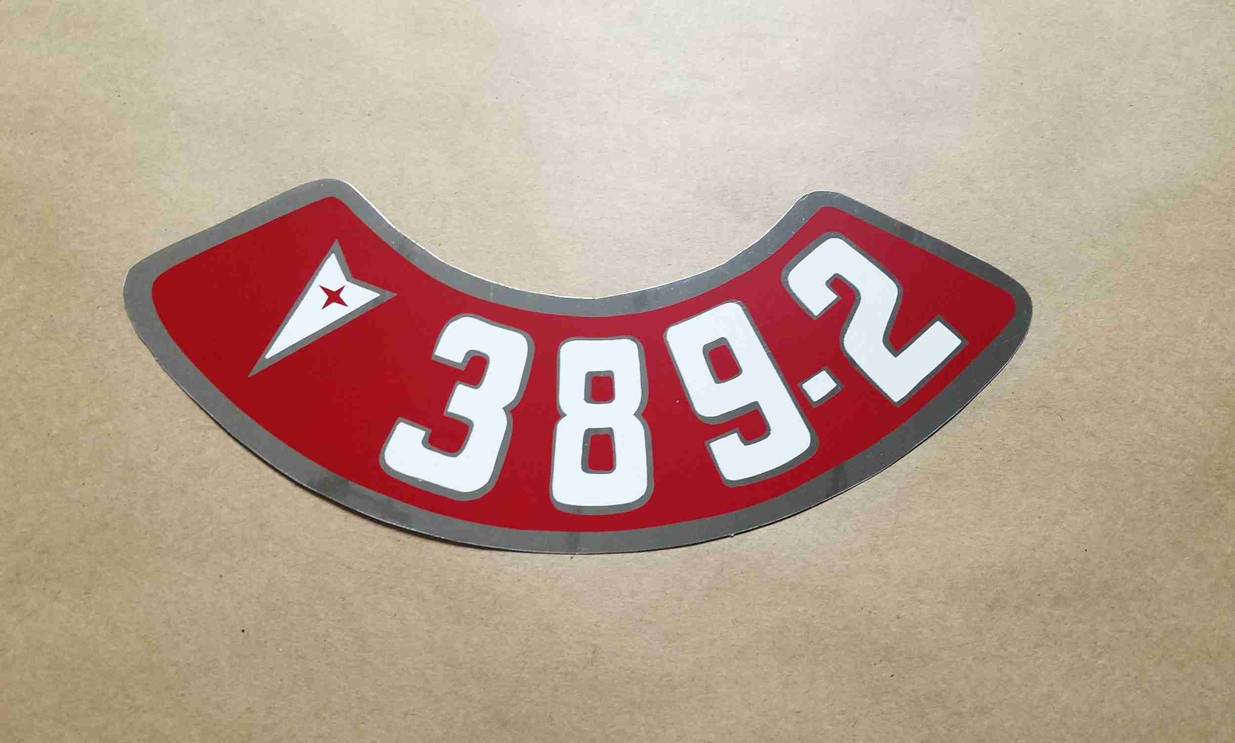 1959-66 389-2V Aftermarket Air Cleaner Decal