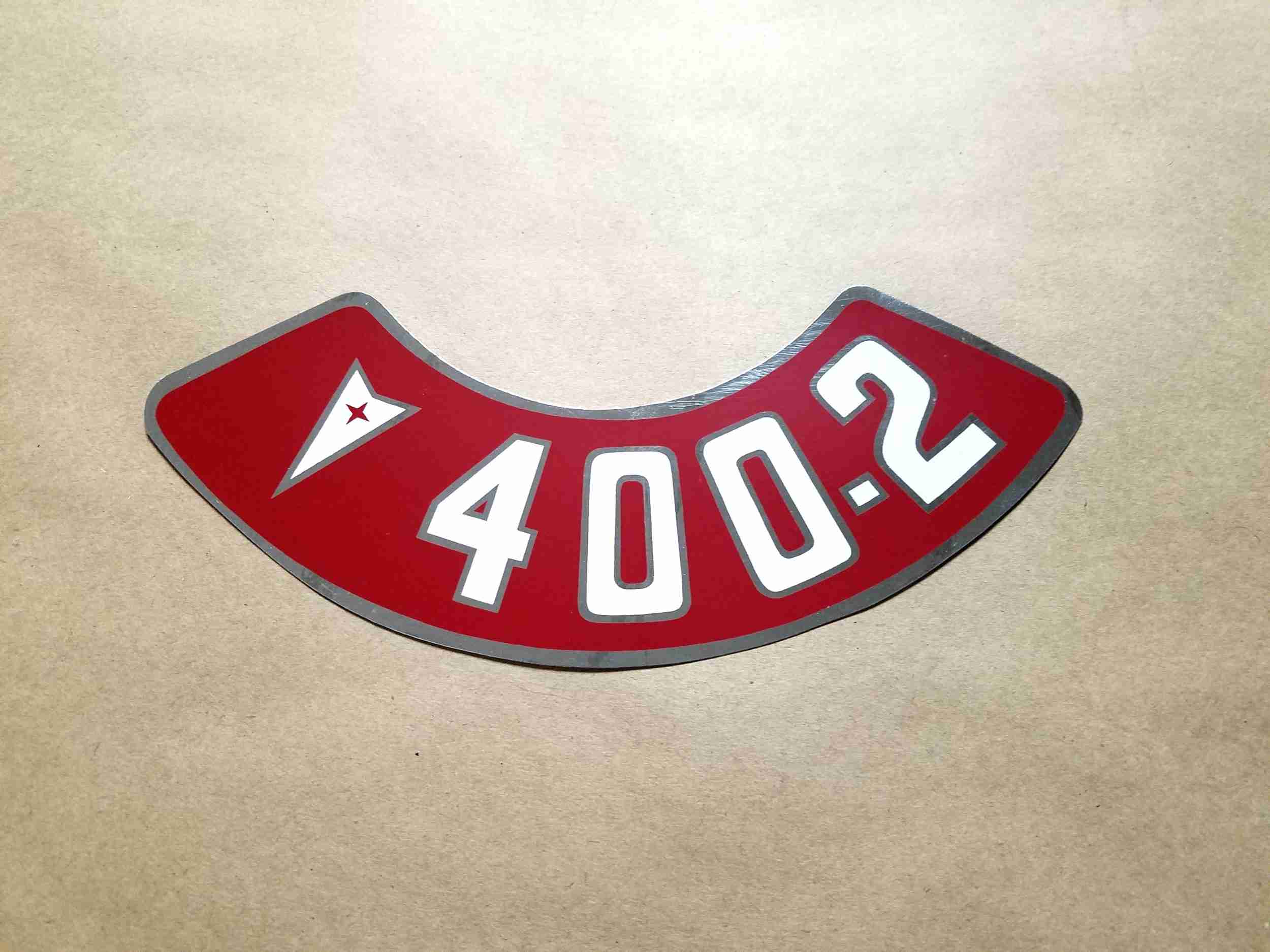 Decal, 400 2V Air Cleaner
