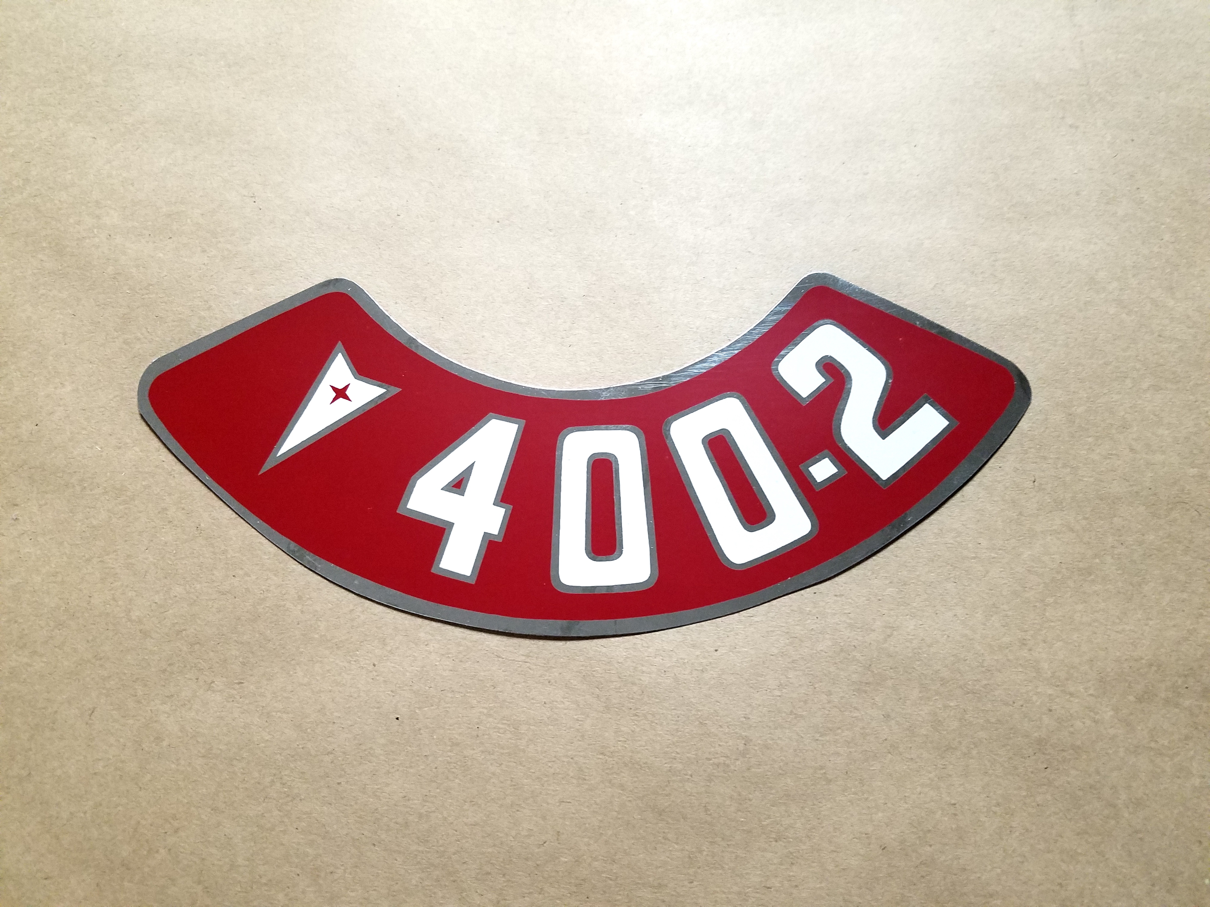 Decal, 400 2V Air Cleaner