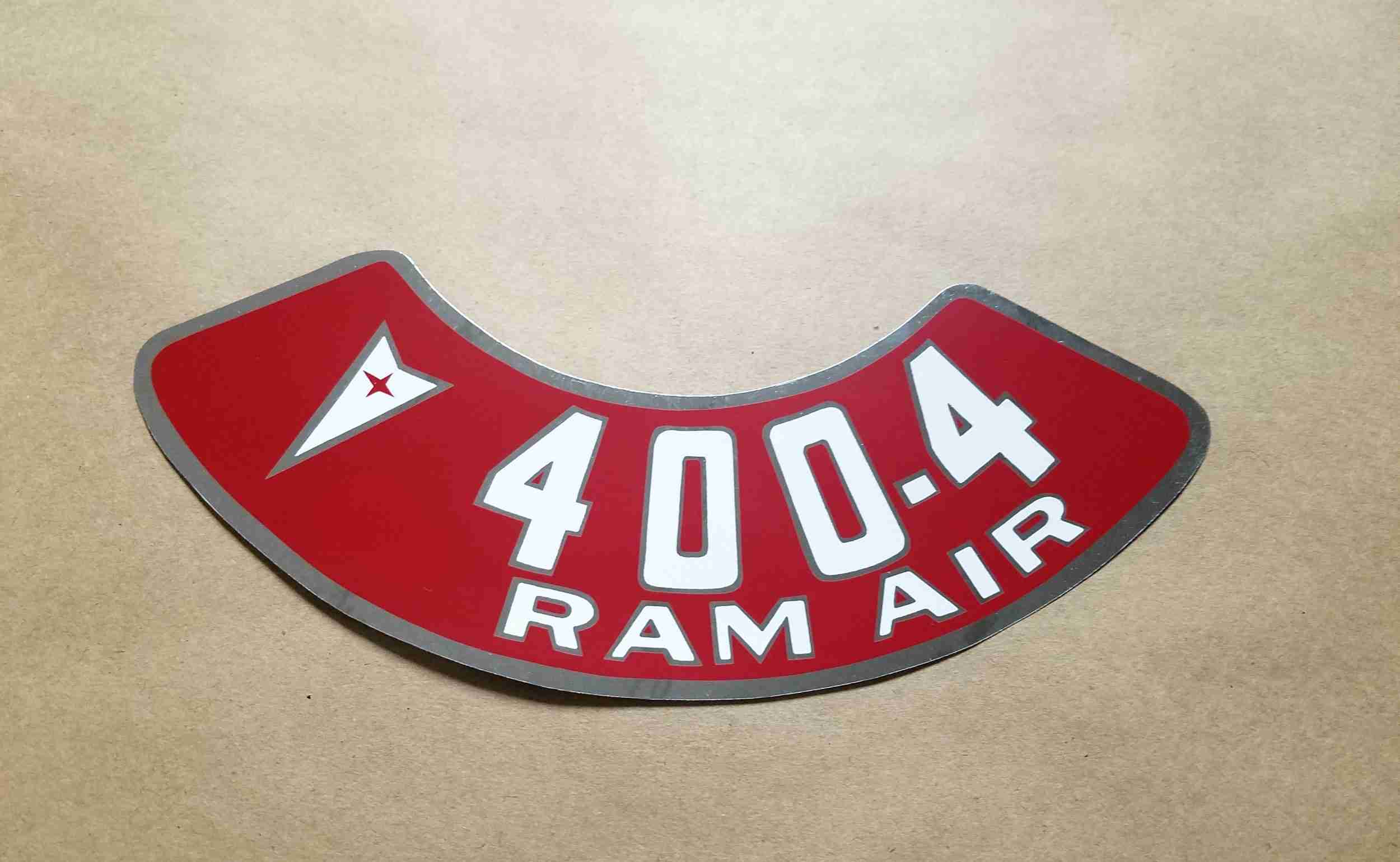 400-4V Ram Air air cleaner decal - after market