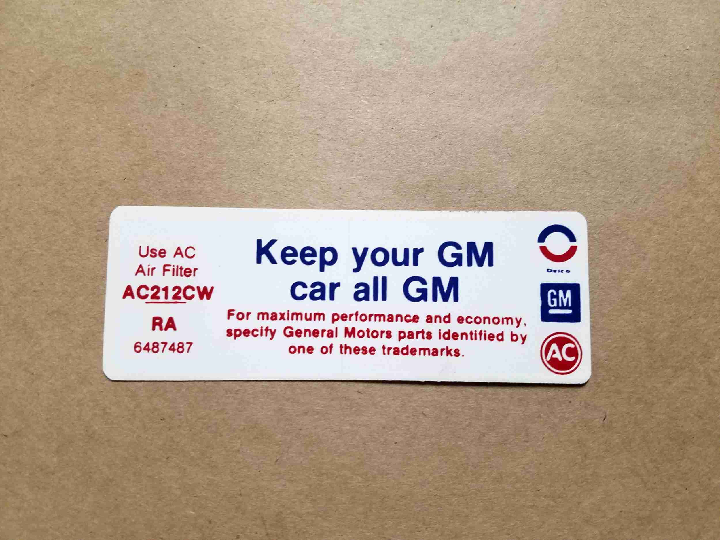 Decal V-8 4V keep your GM All GM