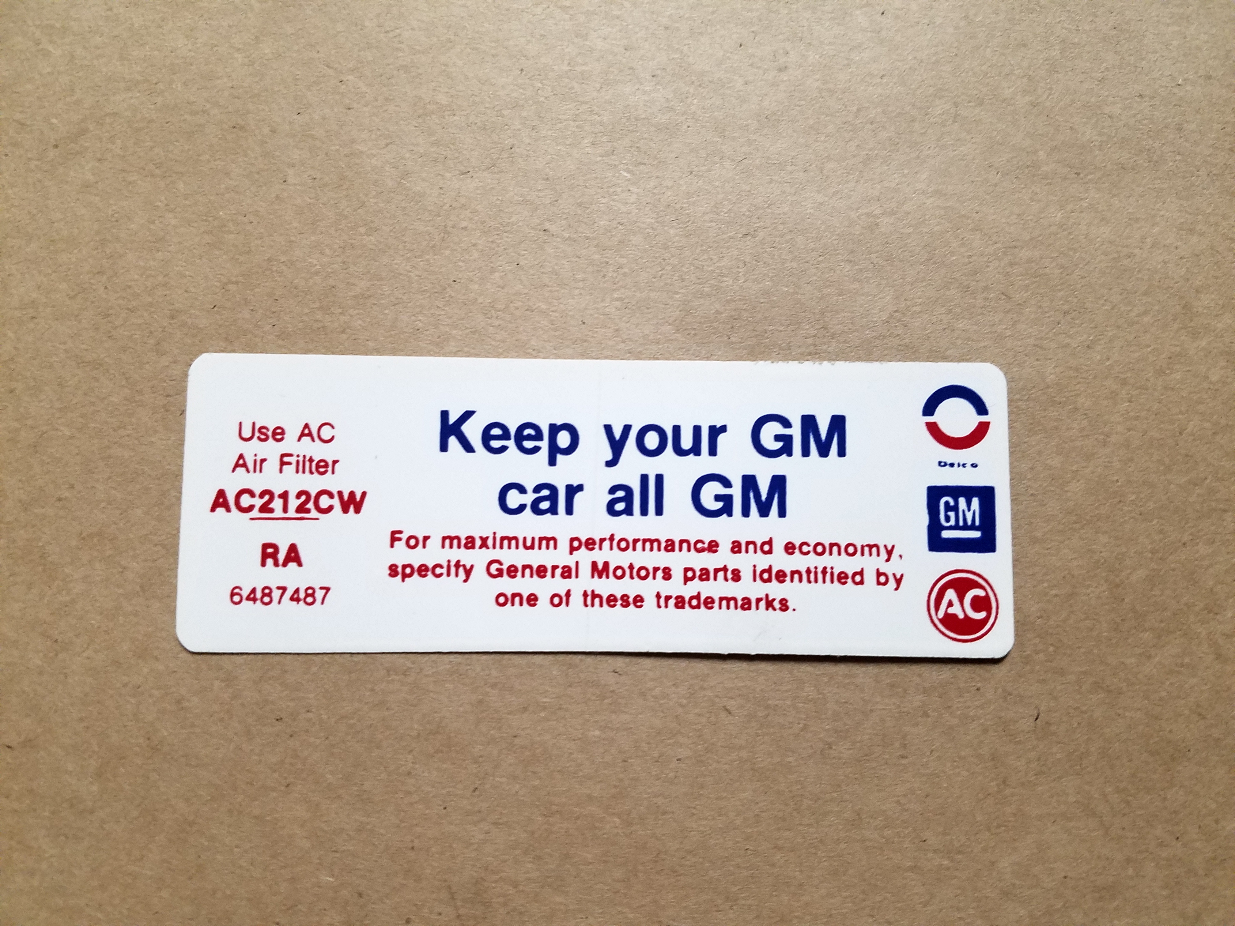 Decal V-8 4V keep your GM All GM