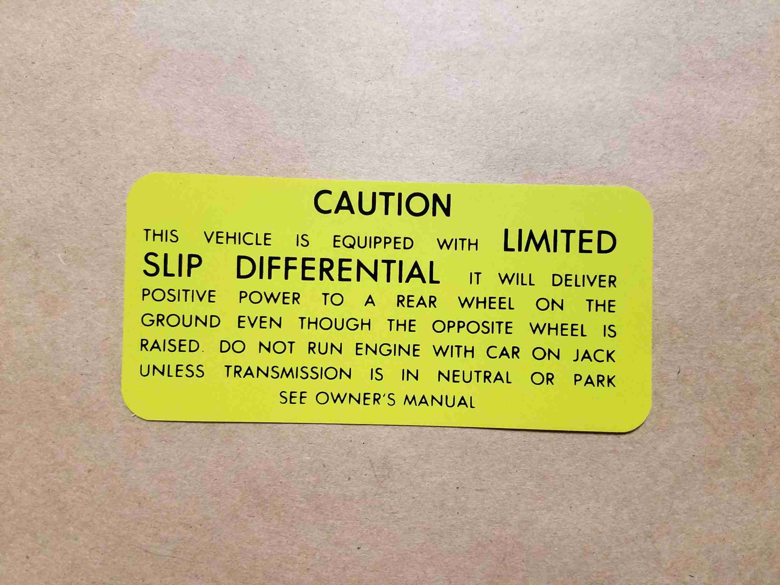 Decal Canada Limited Slip Differental