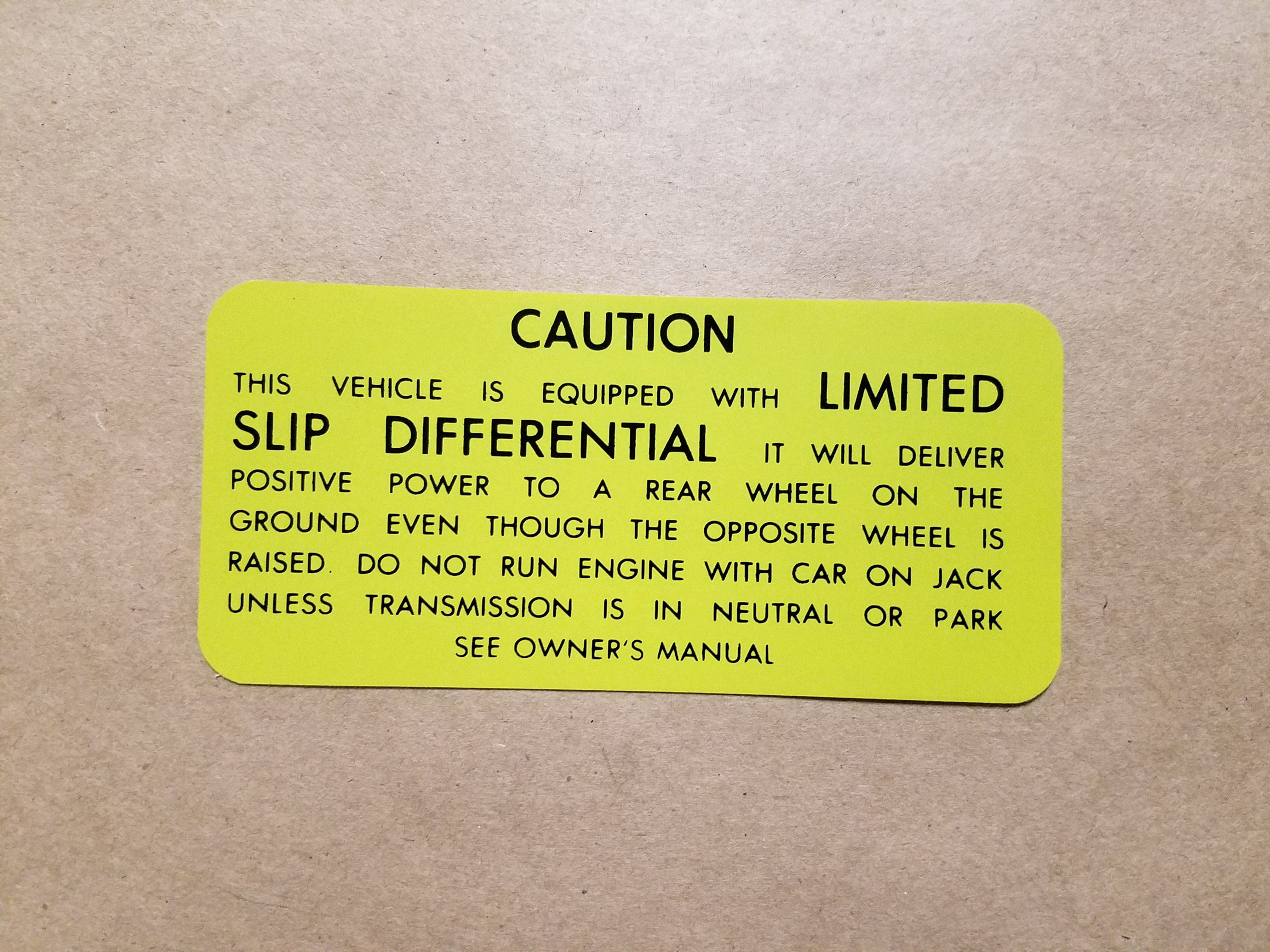 Decal Canada Limited Slip Differental