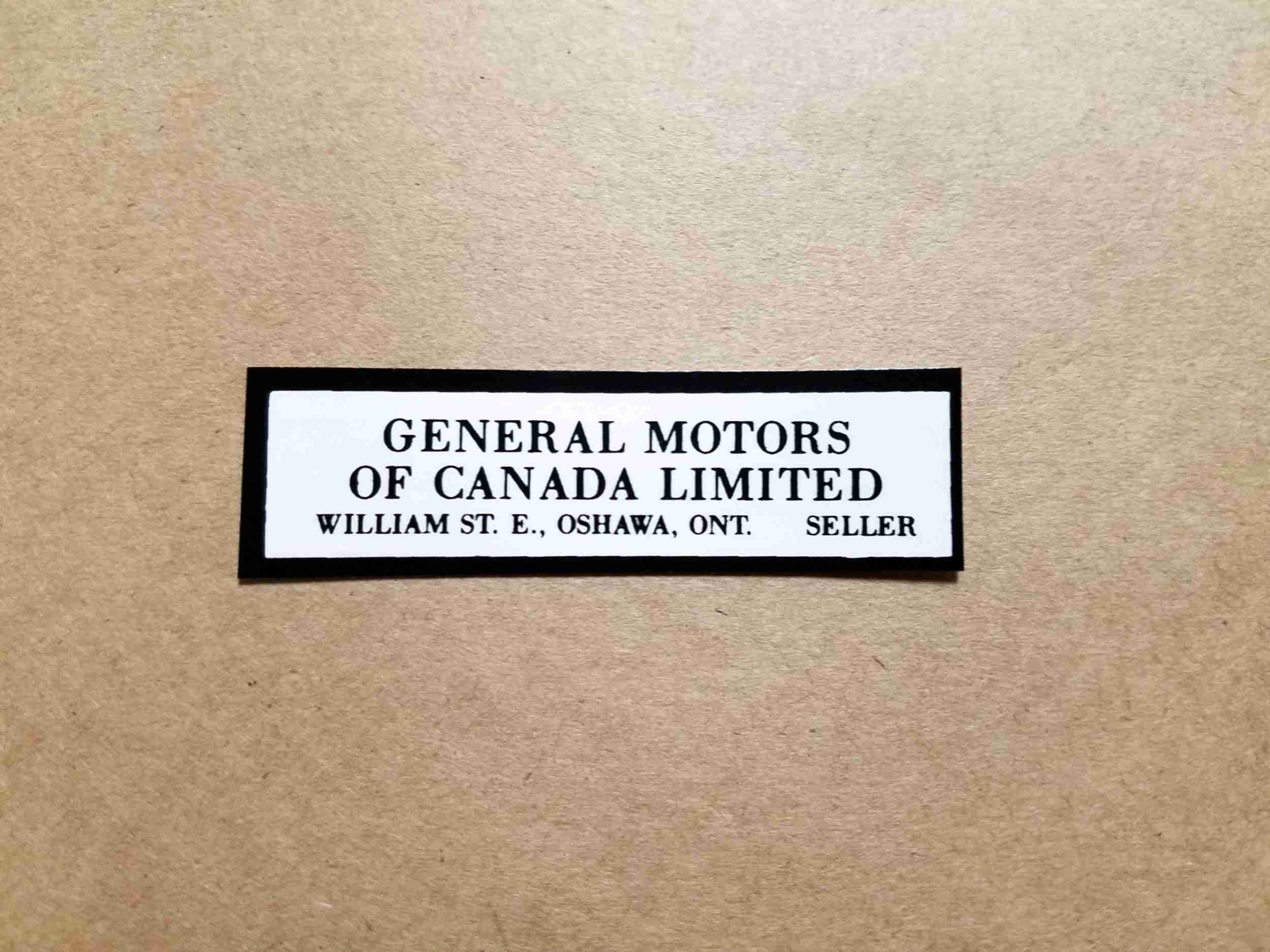 1971-77 "General Motors of Canada" door decal
