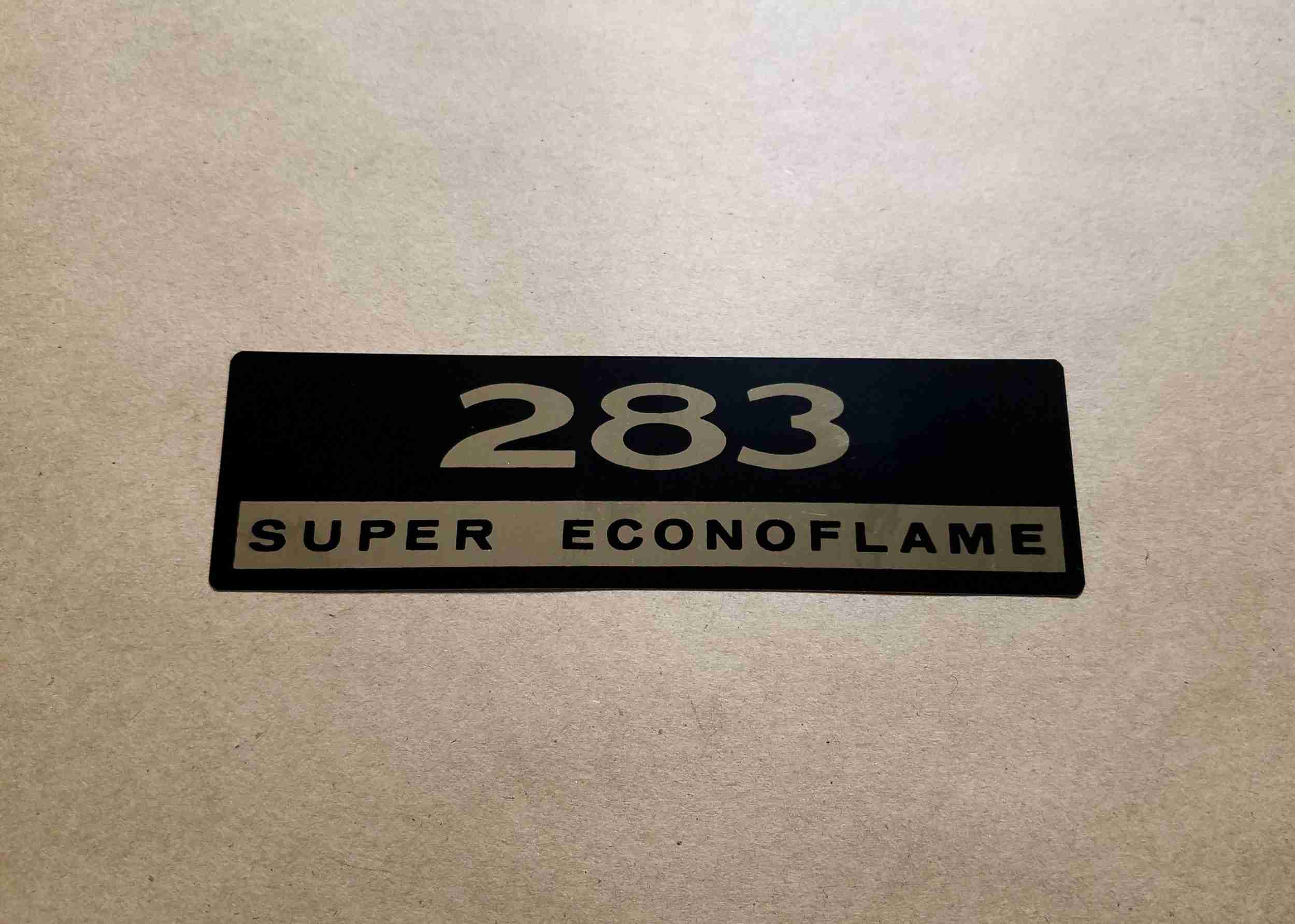 1966-67 Decal 283 Super Econoflame Valve Cover decal