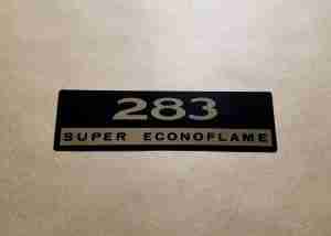 1966-67 Decal 283 Super Econoflame Valve Cover decal