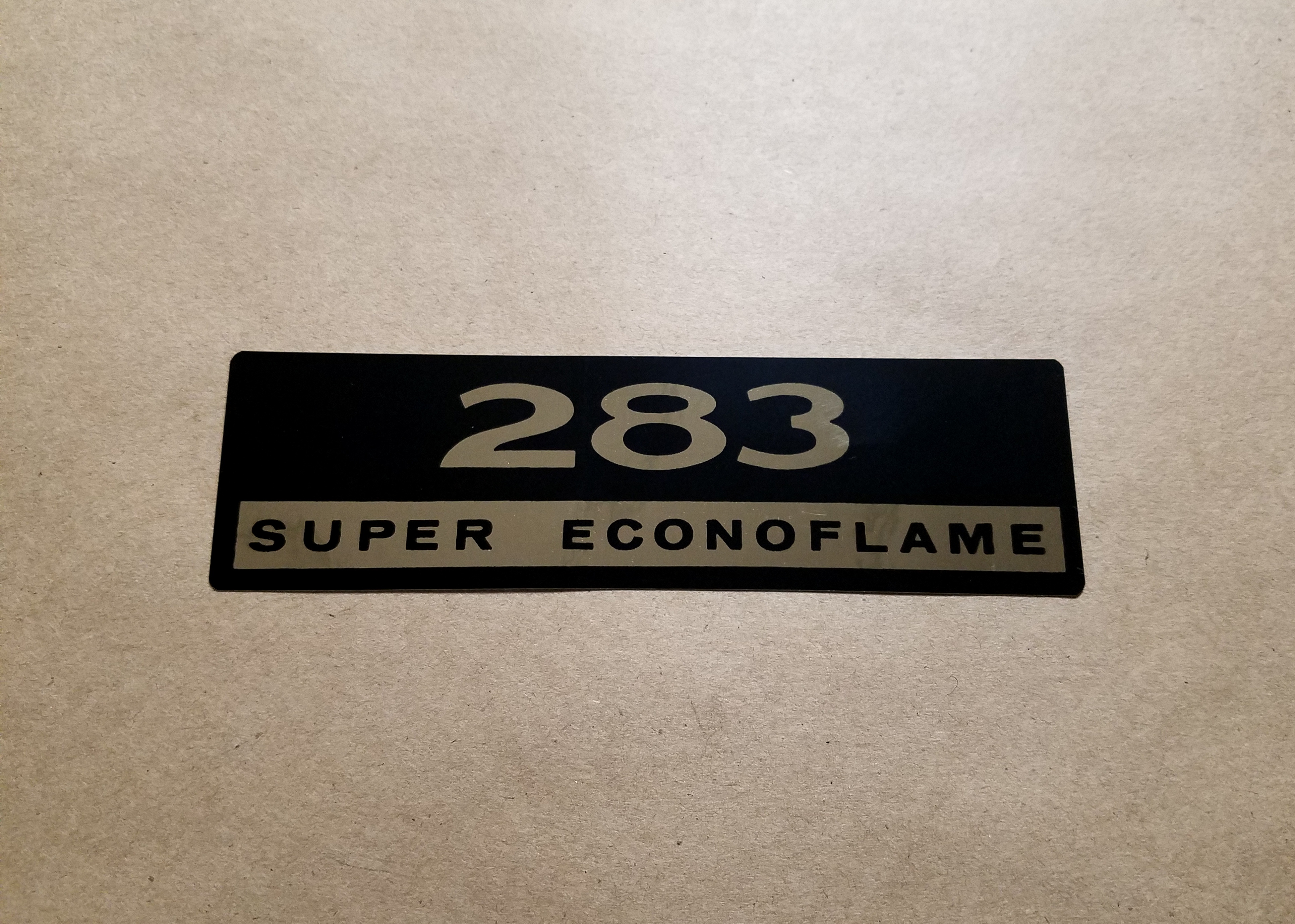 1966-67 Decal 283 Super Econoflame Valve Cover decal