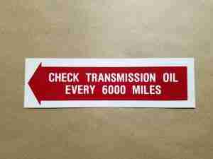1962 Trunk Decal Check Transmission