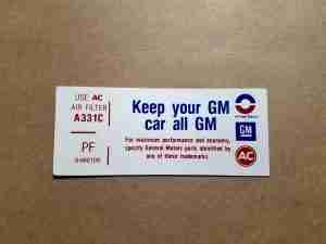 Decal 350-4V Keep Your Car All GM