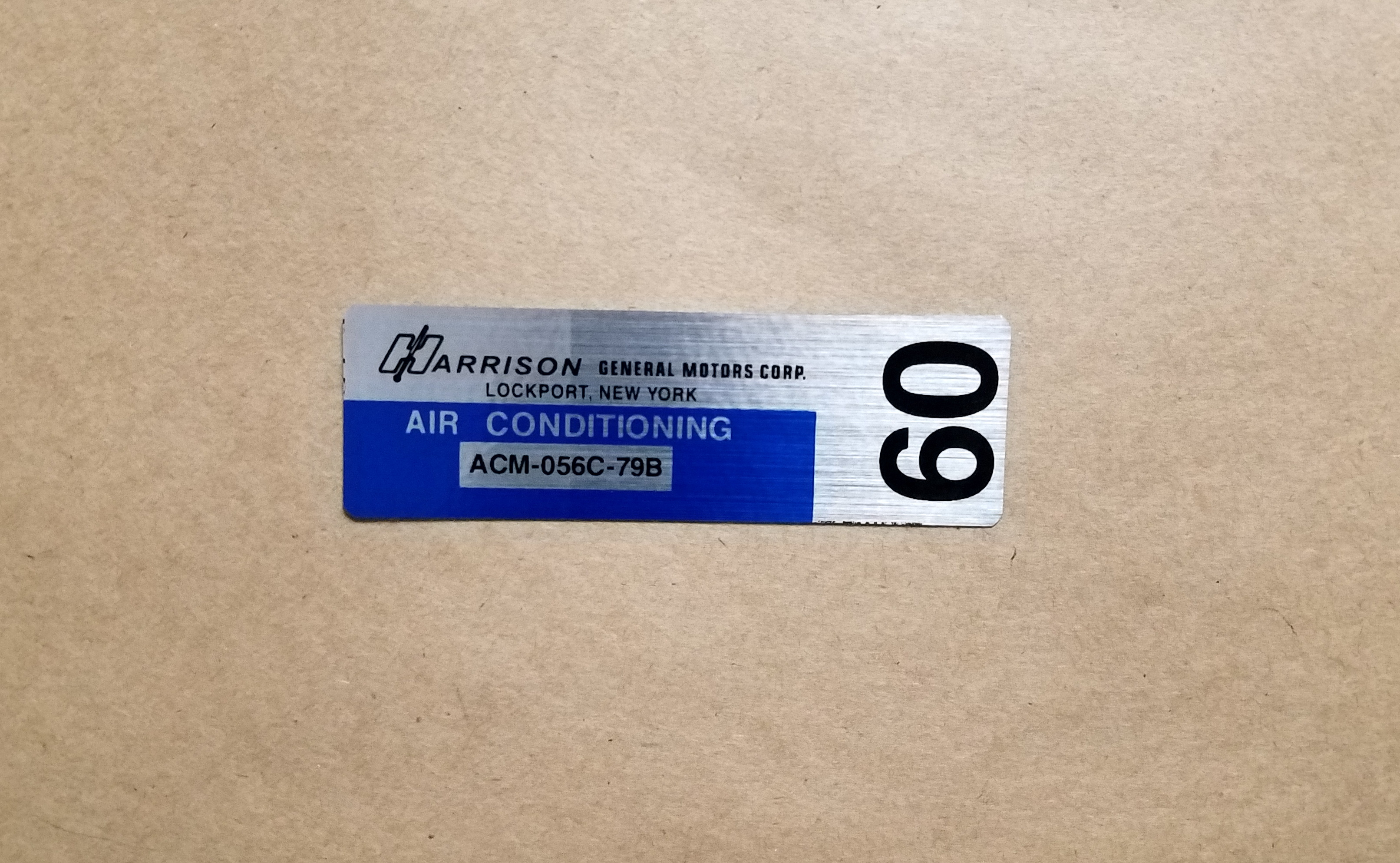 1979 F w/403 Harrison A/C evaporator box decal