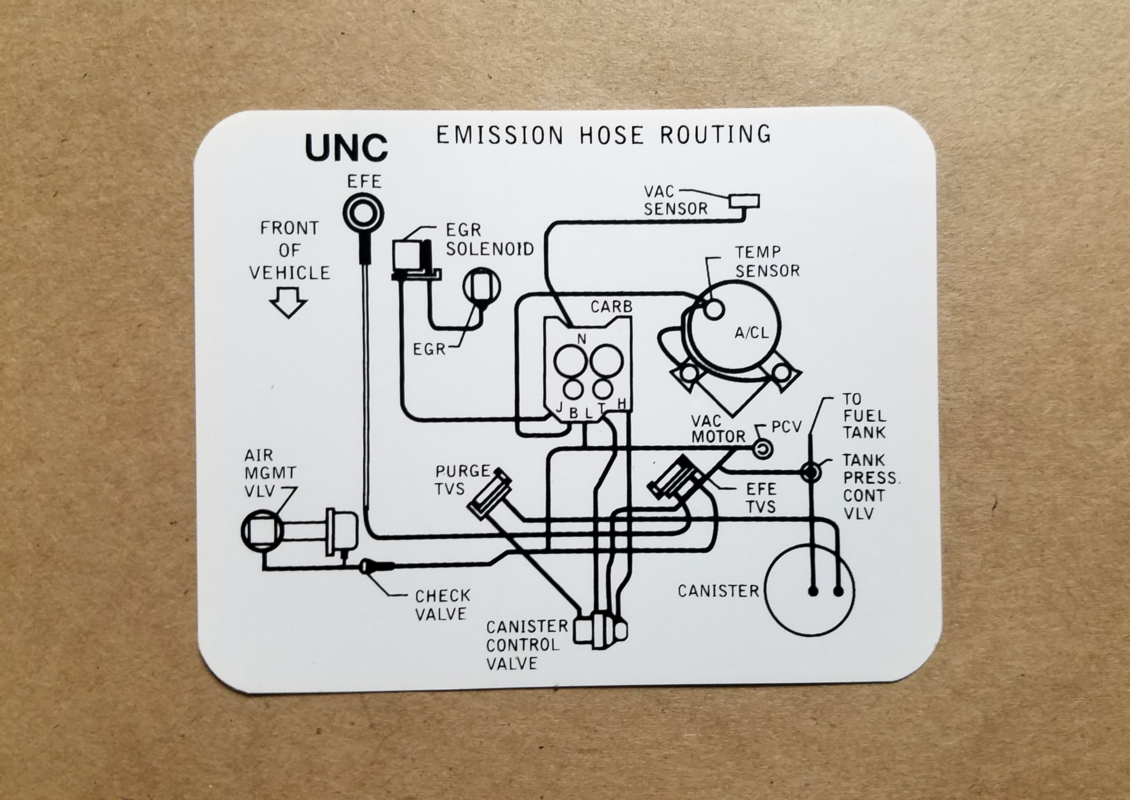 1985 Emissions Routing Decal, 305G MT (On Decal: UNC) ..