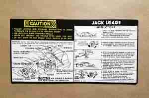 1978-1985 Jack Instruction Lemans/Bonn/Grand Am GM Part 372137