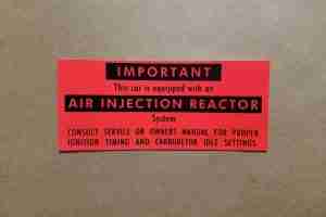 Decal, California Air Injection Reactor