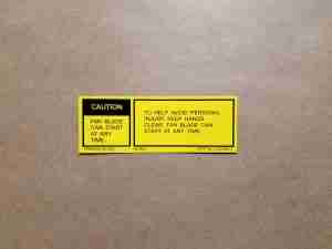 1985 Caution Fan Decal GM# 22016614