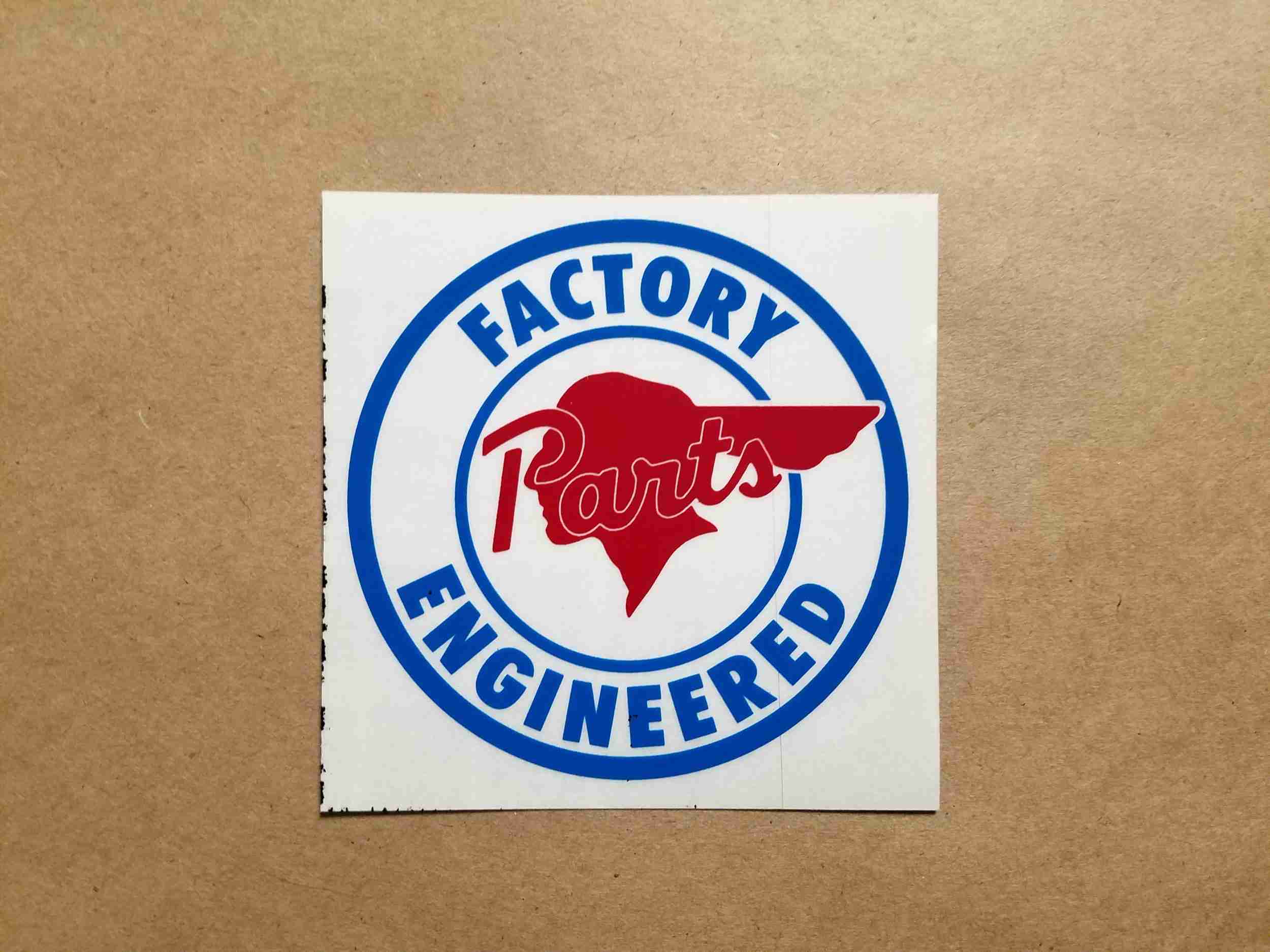 1926-58 Indian Head "Factory Engineered Parts" Decal