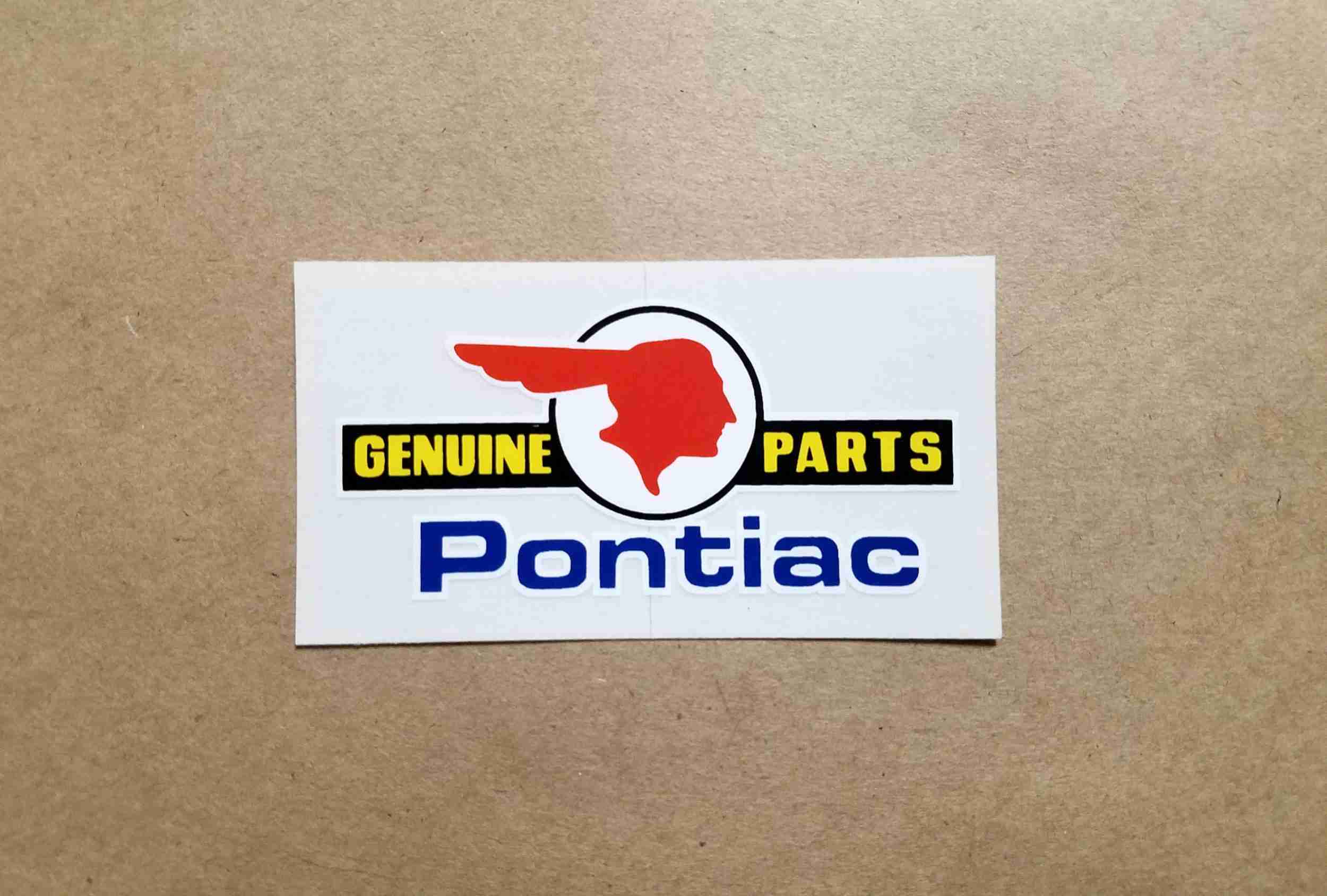 1926-58 Indian Head "Genuine Pontiac Parts" Decal