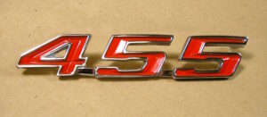 1967-69 trunk '455' emblem V P/N FB009A