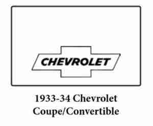 1933-35 Chevrolet Coupe Trunk Rubber Floor Mat Cover with G-010 Chevy Bowtie
