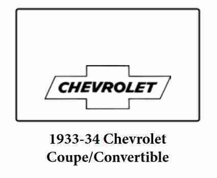 1933-35 Chevrolet Coupe Trunk Rubber Floor Mat Cover with G-010 Chevy Bowtie