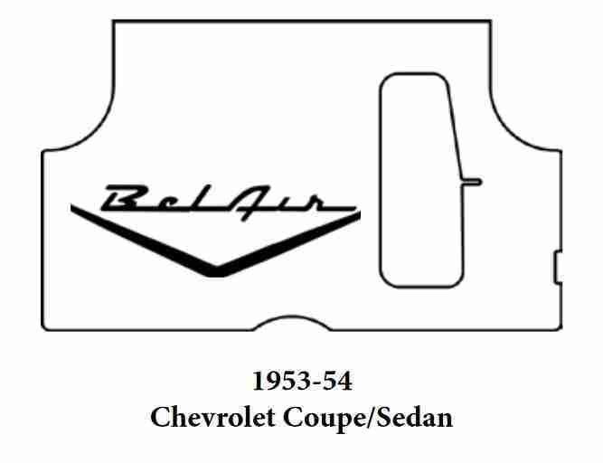 1953-54 Chevrolet Trunk Rubber Floor Mat Cover with G-082 Belair