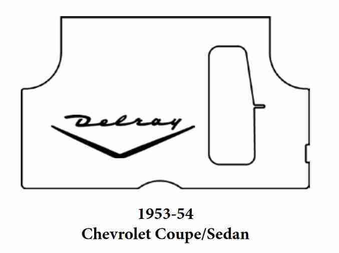 1953-54 Chevrolet Trunk Rubber Floor Mat Cover with G-124 Delray Wing