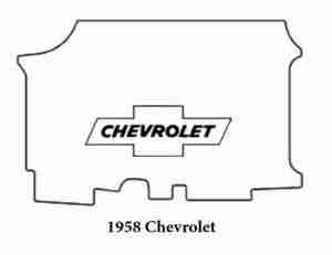 1958 Chevrolet Trunk Rubber Floor Mat Cover with G-010 Chev Bowtie