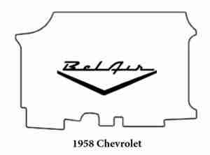 1958 Chevrolet Trunk Rubber Floor Mat Cover with G-016 Belair Wing