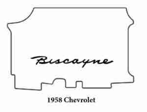 1958 Chevrolet Trunk Rubber Floor Mat Cover with G-121 Biscayne