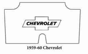 1959-60 Chevrolet Trunk Rubber Floor Mat Cover with G-010 Chev Bowtie