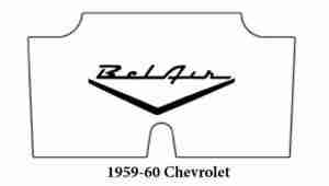 1959-60 Chevrolet Trunk Rubber Floor Mat Cover with G-016 Belair Wing
