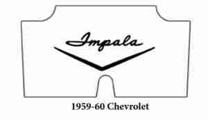1959-60 Chevrolet Trunk Rubber Floor Mat Cover with G-127 Impala Wing