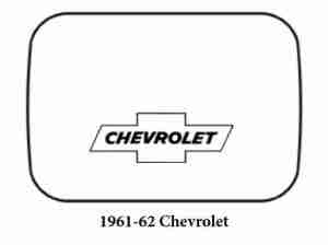 1961-62 Chevrolet Trunk Rubber Floor Mat Cover with G-010 Chev Bowtie